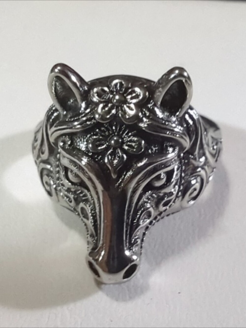 Titanium Wolf Men’s Stainless Steel Biker Ring New Ransom's Imports Size 9.5